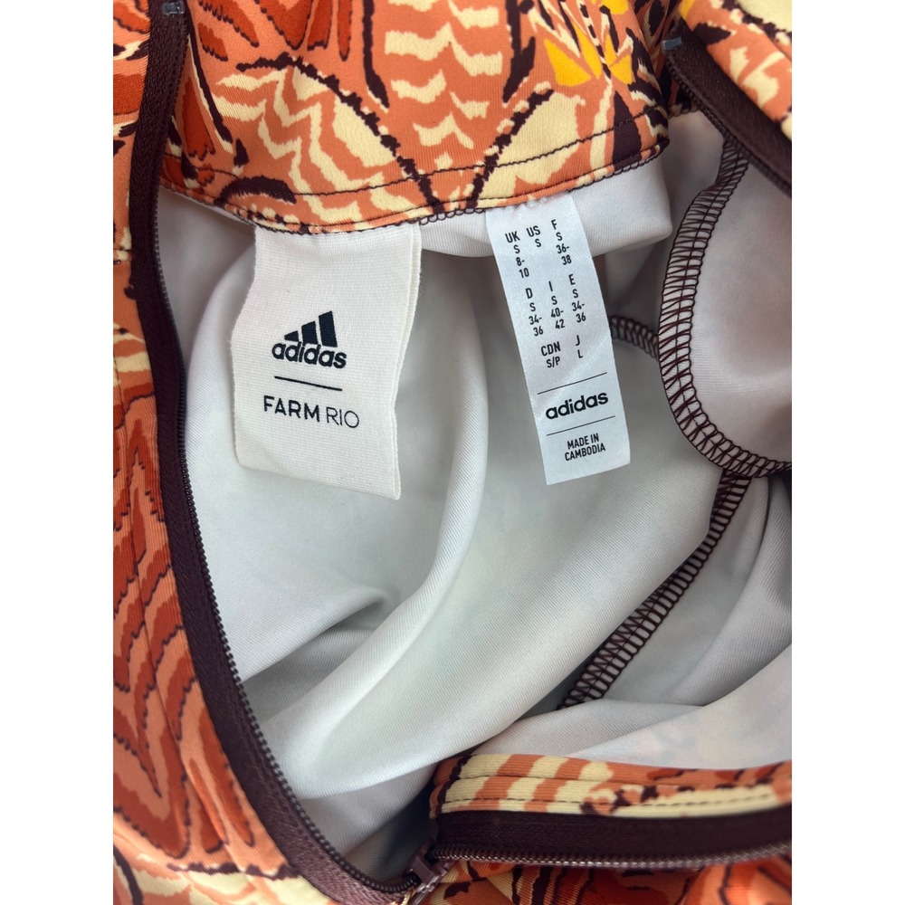 Farm Rio x Adidas Tropical Print Zip Up Midi Dress Small - Picture 13 of 16